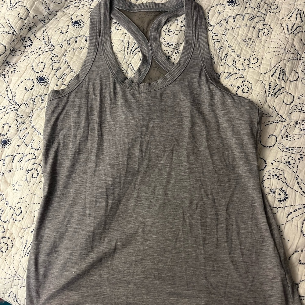 Athleta Heather Gray Racerback Tank Top